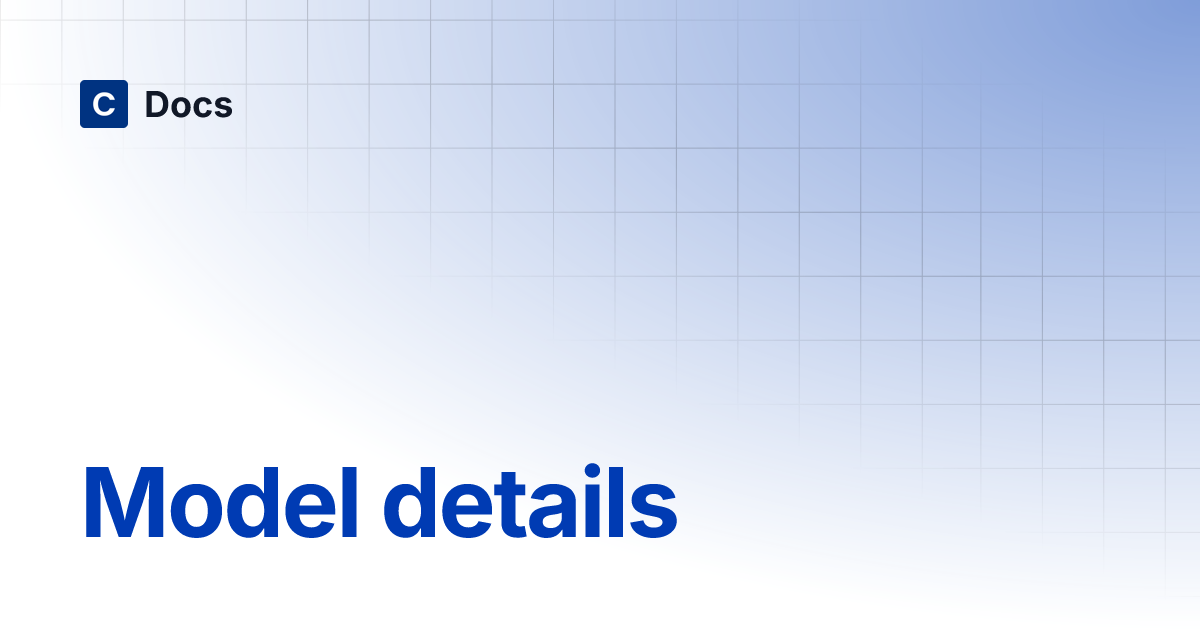 Model details docs cortecs
